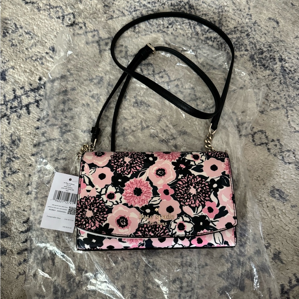 Kate Spade dahlia floral pink multi crossbody